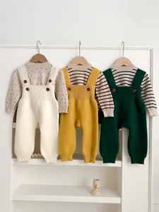 Baby knit sweater overall set infant cute knitted jumpsuit toddler autumn clothing outfit