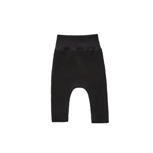 Baby Cotton High-Waist Ribbed Leggings Infant Solid Color Casual Pants Toddler Daily Trousers