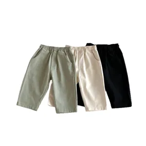 Kinder Freizeithose aus Baumwolle für Herbst, bequeme elastische Taille Alltags-Hose.
