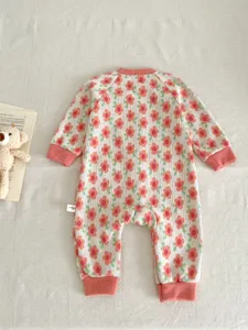 Baby knitted floral romper long sleeve cute infant autumn sweater jumpsuit clothing