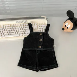 Bambina neonata estate denim gilet pantaloncini set due pezzi carino stile coreano vestiti