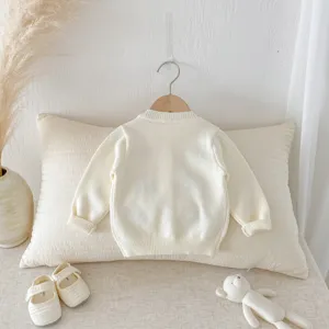 Baby knit cardigan sweater infant cute solid color casual long sleeve knitwear apparel