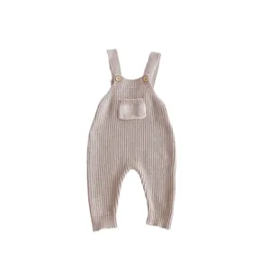 Baby Strick Latzhose Kleinkind süßer Träger Romper Herbst Kleinkind einfarbige Kleidung