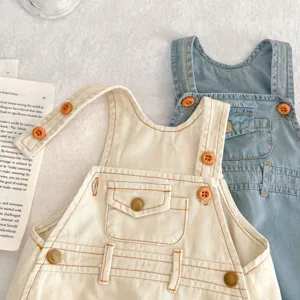 Sommer Baumwolle Baby Latzhose Set, süße Kleinkind Träger Strampler, atmungsaktive Alltagsbekleidung.