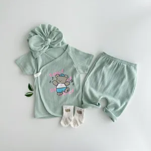 Summer baby clothes set short sleeve top pants infant cute cartoon outfit newborn apparel