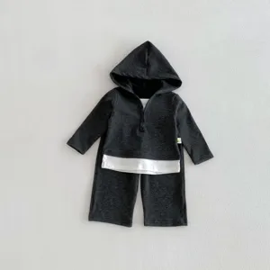 Kinder Frühling lässig Kapuzenpullover und weite Hose zweiteiliges Set für Alltagskleidung