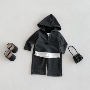 Maedchen Fruehling Kapuzenpullover Weite Hosen Set Kinder Casual Zweiteiliges Outfit