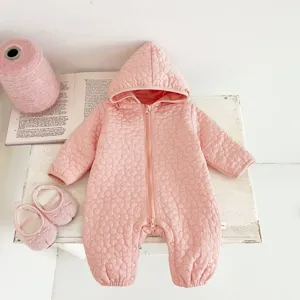 Monos acolchados de invierno para bebé rosa ropa de abrigo para recién nacidos