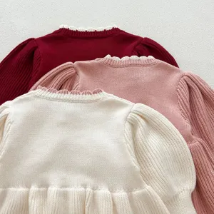 Baby girl knit dress autumn winter long sleeve sweet princess sweater dress infant clothes