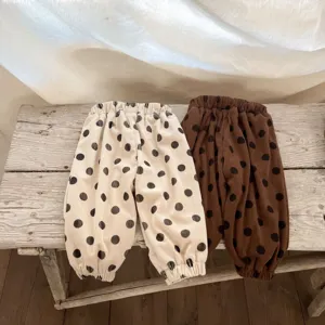 Pantaloni in Velluto a Coste Invernali per Neonati Bambini Bambine Pantaloni Harem Caldi e Spessi Casual Tinta Unita Vita Elastica