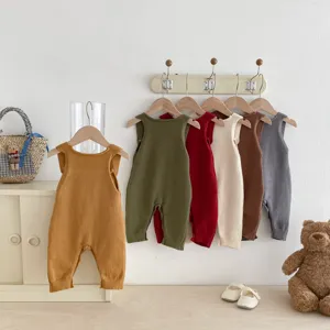 Baby knit romper autumn infant toddler strap pants versatile woolen long crawler jumpsuit