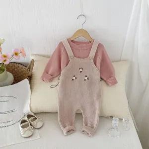 Set maglione e salopette in maglia per neonato autunno inverno vestito bambino.