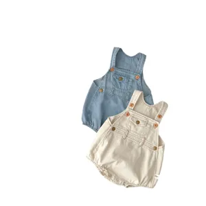 Baby Baumwoll Strampler Set, süßer Sommer ärmelloser Jumpsuit Overall für Jungen und Mädchen