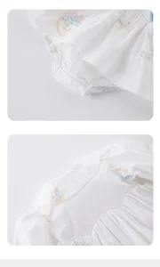 Neonata body manica lunga dettaglio ricamo farfalla floreale vestito bambino