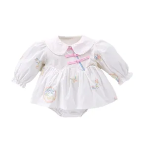 Vestito tutina stile cinese per bambina neonata maniche lunghe vestiti infantili