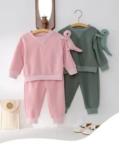 Toddler autumn sweatshirt and sweatpants two-piece set, cute infant casual daily wear clothing.