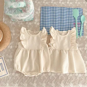 Koreaanse stijl zomer baby meisje volant rompertje en jurk set schattige kleding