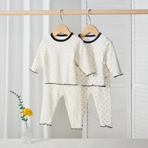 Set pigiama per bambini in cotone con manica lunga e pantaloni autunno primavera
