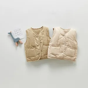 Children quilted vest autumn winter baby casual warm sleeveless jacket warm outerwear.