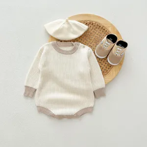 Baby Strick-Strampler-Set mit Mütze und Schuhen, süße Herbst Babykleidung für Jungen und Mädchen.