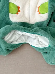 Tuta invernale neonato pile spesso dinosauro con cappuccio simpatico vestito caldo per bimbi