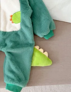 Tuta invernale in peluche da dinosauro per neonati tutina in pile carina vestiti caldi spessi