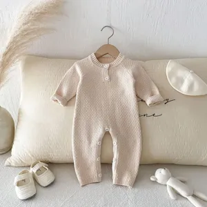 Baby knitted romper infant raglan sleeve jumpsuit fall cute baby clothes crawling suit