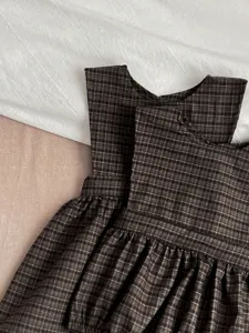Infant baby girl cute plaid sleeveless dress toddler casual party everyday wear outfit clothing