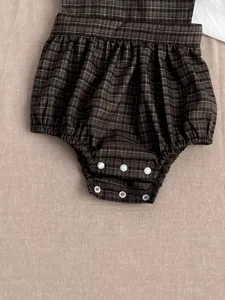 Infant baby girl plaid sleeveless romper dress toddler cute sweet daily wear clothing