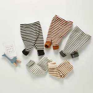 Cotton striped baby trousers set for infants, comfortable casual long pants for boys and girls.