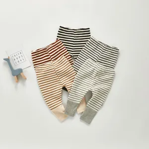 Cute infant baby striped cotton long pants casual toddler leggings multi colors main view