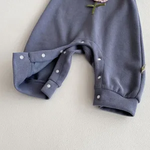 Romper acanalado para bebé niña lindo mameluco manga larga ropa de otoño infantil
