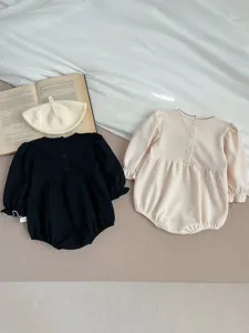 Cute infant baby girl long sleeve romper newborn cotton jumpsuit autumn spring clothing