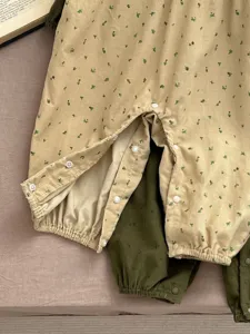Infant baby floral corduroy romper newborn spring long sleeve cute jumpsuit toddler clothes