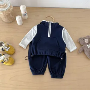 Kinder Kapuzenweste Set Freizeit Fruehling Herbst Jogginganzug Baby Jungen Maedchen Outfit