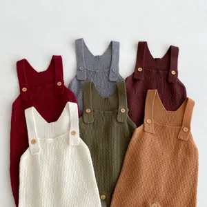 Baby knitted romper overall cute infant jumpsuit toddler crawler clothing multi-color set