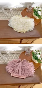 Baby girls tutu cake shorts summer toddler mesh ruffled bloomers cute infant bow diaper covers