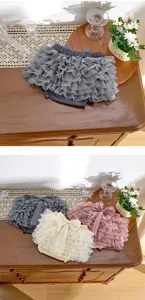 Baby girls ruffle tutu shorts cute mesh layered cake bloomers summer toddler clothing details