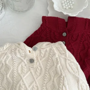 Kids chunky cable knit sweater toddler warm pullover autumn winter boutique children clothing