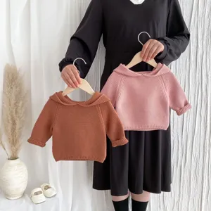 Infant baby knitted hooded sweater cute long sleeve pullover top autumn new children clothes