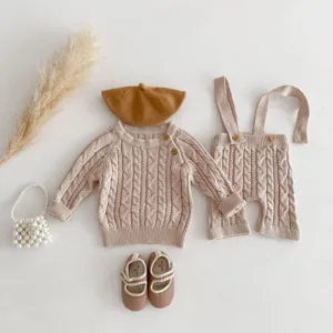 Baby knitted sweater set infant clothes toddler outfit cute newborn clothing set autumn wear