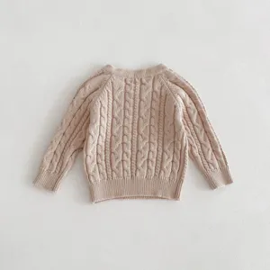 Infant baby cable knit sweater toddler pullover cute light pink winter warm knitwear top detail