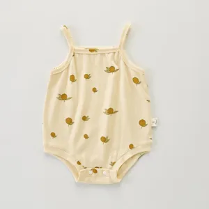 Verano bebé niña algodón camisola mameluco lindo estampado cítricos body de bebé