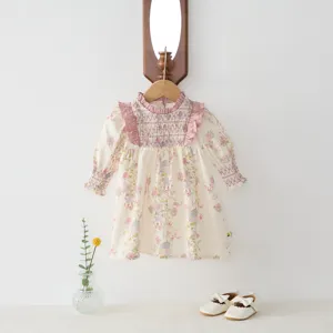 Niña bebé vestido de princesa floral manga larga primavera otoño lindo traje de fiesta