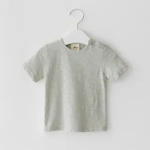 Camiseta lisa transpirable de manga corta casual para bebe ninos y ninas ropa diaria