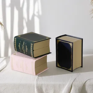 Vintage book-style jewelry box decorative storage box for rings, earrings and trinkets