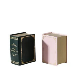 Retro book shaped jewelry box ring storage box decorative book box for earrings pendant