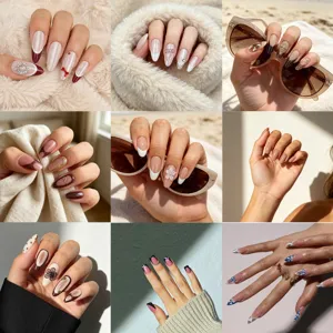 Resin Press On Nails French Vintage Rhinestone Bowknot Artificial Pearl Artificial Nails For Women Manicure Nail Art