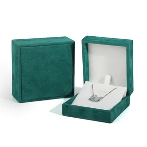 Boîte à bijoux en velours vert bague collier présentoir rangement emballage cadeau