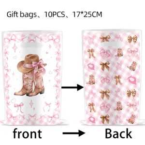 Rosa Schleife Cowboy Stiefel Geschenktüten 10Stk 17x25cm für Geburtstag Party Geschenkverpackung